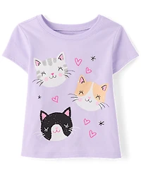 Baby And Toddler Girls Cat Friends Graphic Tee