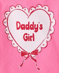 Baby And Toddler Girls Valentine's Dat Daddy's Girl Heart Graphic Tee