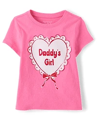 Baby And Toddler Girls Valentine's Dat Daddy's Girl Heart Graphic Tee