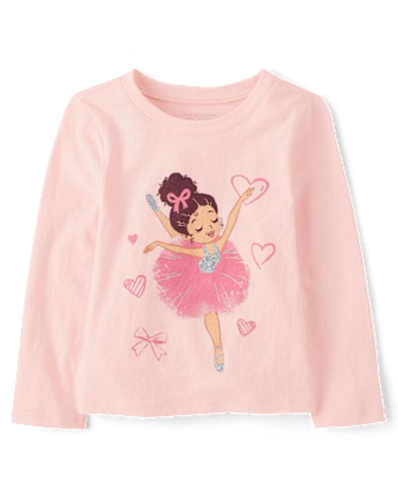 Baby And Toddler Girls Ballerina Graphic Tee