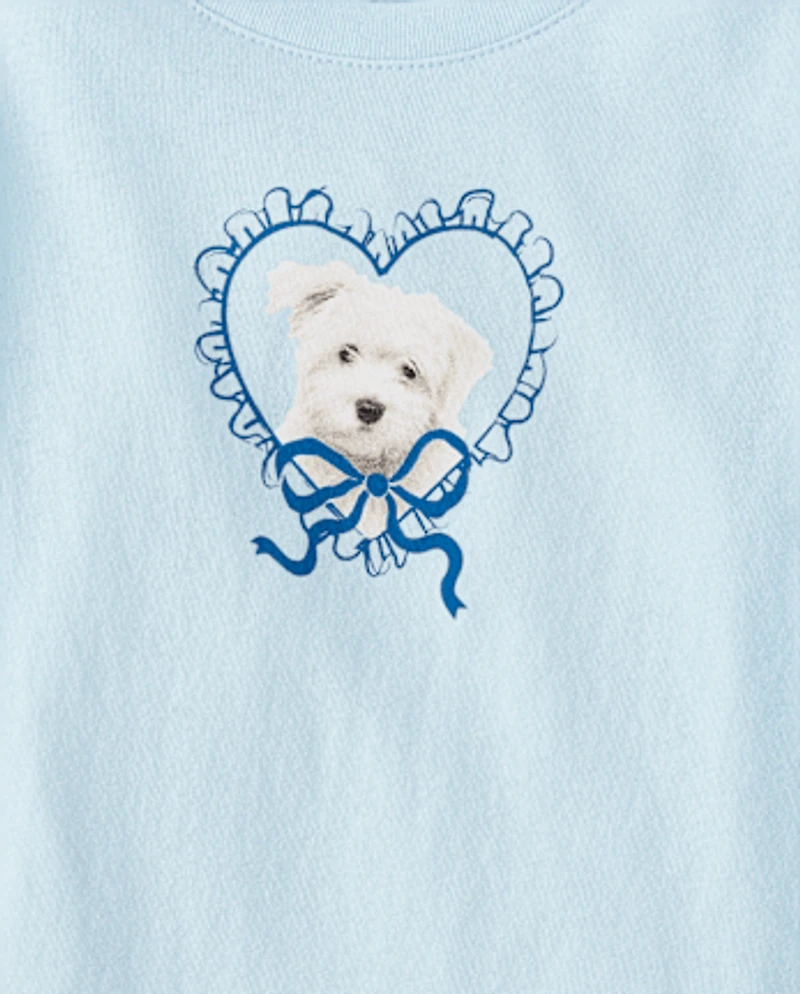 Baby And Toddler Girls Dog Heart Graphic Tee