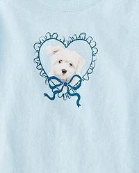 Baby And Toddler Girls Dog Heart Graphic Tee