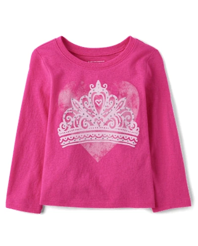 Baby And Toddler Girls Princess Crown Graphic Tee