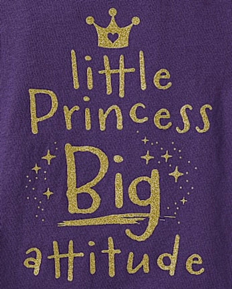 Baby And Toddler Girls Little Princess Big Attitude Graphic Tee