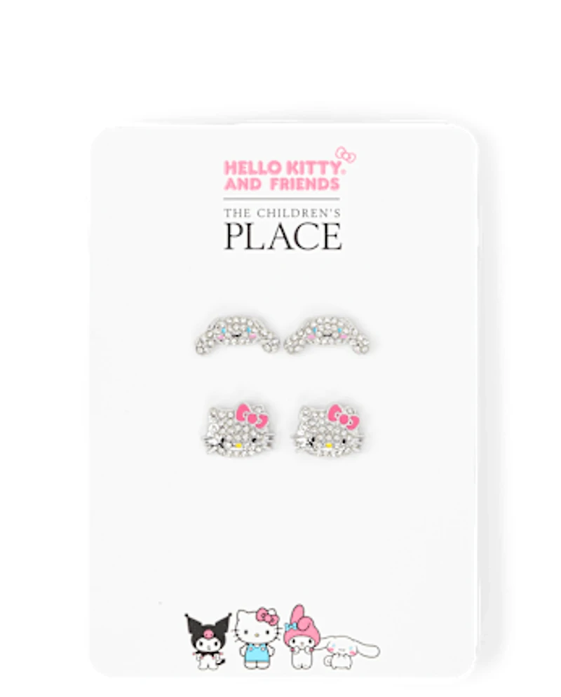 Girls Hello Kitty And Friends™ Pave Earrings 2-Pack