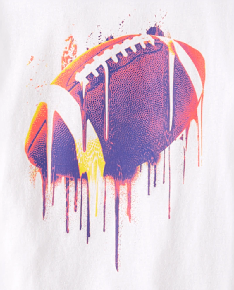 Boys Football Drip Graphic Tee