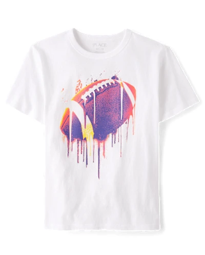 Boys Football Drip Graphic Tee