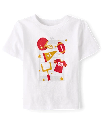Baby And Toddler Boys Football Icons Graphic Tee