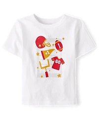 Baby And Toddler Boys Football Icons Graphic Tee