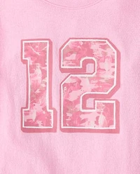 Girls Camo 12 Graphic Tee