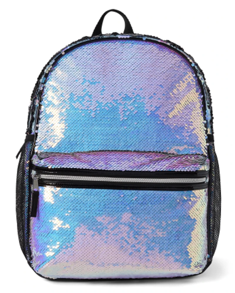 Girls Holographic Flip Sequin Backpack