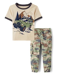 Baby And Toddler Boys Vehicle 2-Piece Outfit Set
