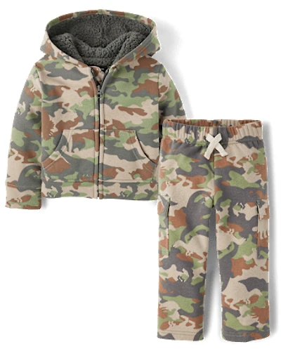Baby And Toddler Camo Premium Fleece 2-Piece Outfit Set