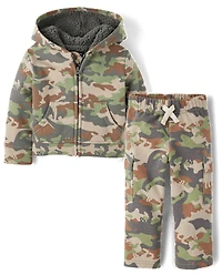 Baby And Toddler Camo Premium Fleece 2-Piece Outfit Set