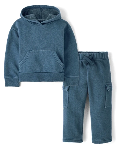 Baby And Toddler Garment Dyed Premium Fleece 2-Piece Outfit Set