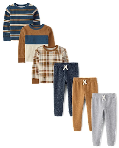 Baby And Toddler Boys Print 6-Piece Outfit Set