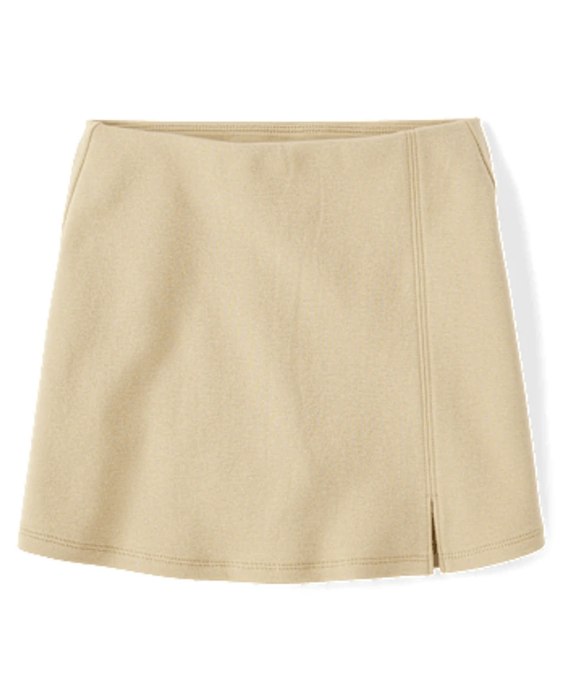 Girls Uniform Ponte Knit A Line Skort 2-Pack
