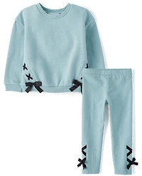 Toddler Girls Lace Up 2-Piece Outfit Set