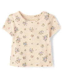 Toddler Girls Floral Pointelle 2-Piece Outfit Set