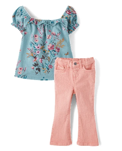 Toddler Girls Floral 2-Piece Outfit Set