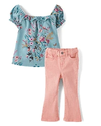 Toddler Girls Floral 2-Piece Outfit Set