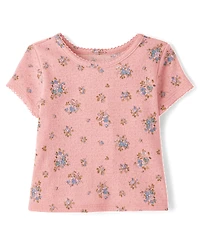 Toddler Girls Floral Pointelle 2-Piece Outfit Set
