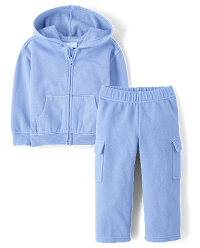 Baby And Toddler Garment Dyed Premium Fleece 2-Piece Outfit Set