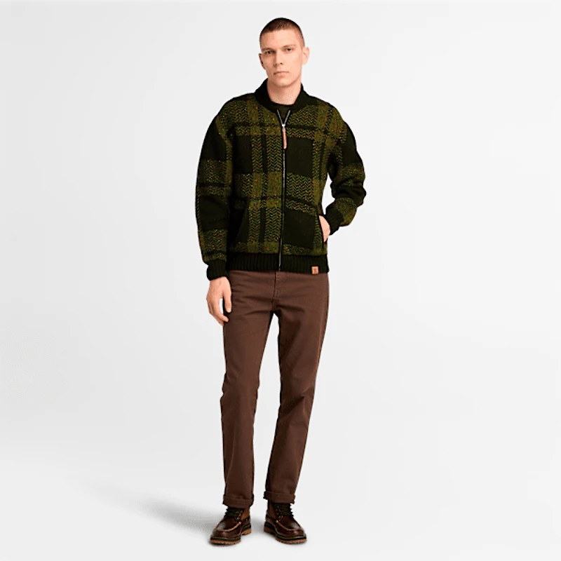 Men's Plaid Full Zip Cardigan