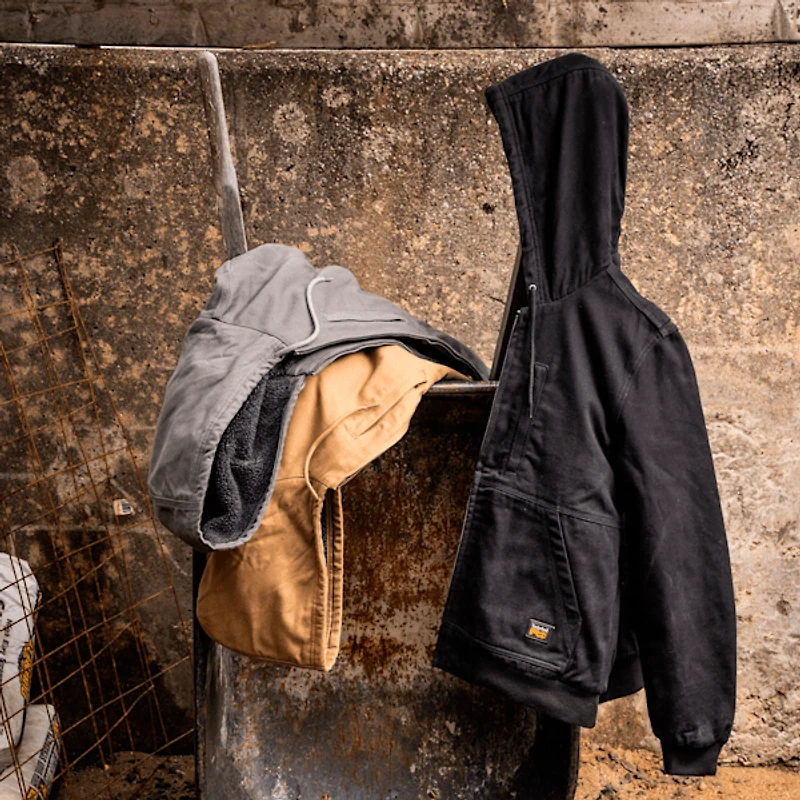 Men's Timberland PRO® Gritman Fleece-Lined Hooded Canvas Jacket