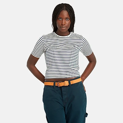 Women's Striped Short-Sleeve Baby T-Shirt