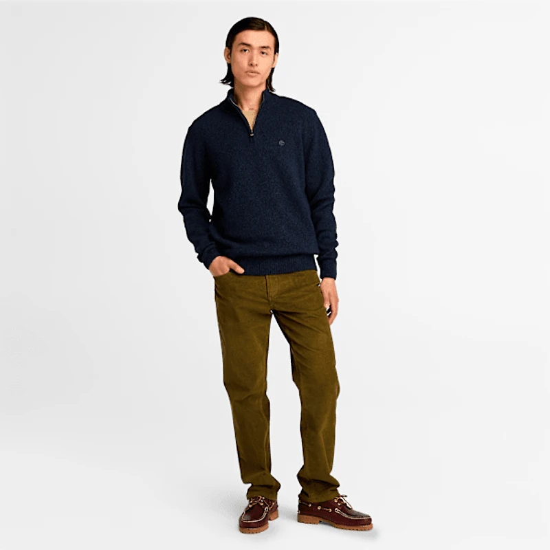 Men's Twisted Yarn Quarter-Zip Sweater
