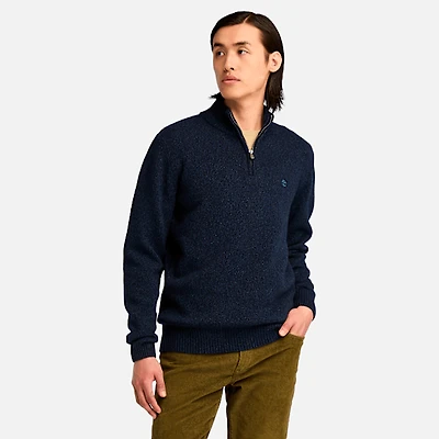 Men's Twisted Yarn Quarter-Zip Sweater
