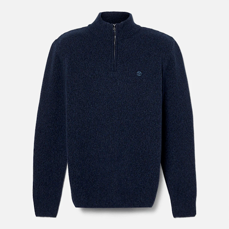 Men's Twisted Yarn Quarter-Zip Sweater