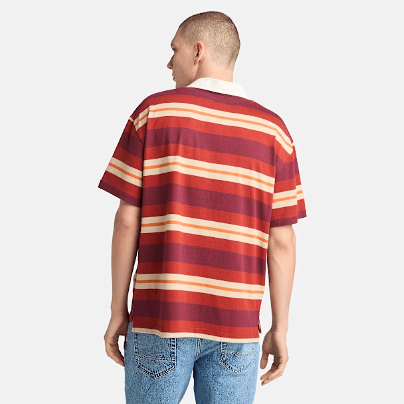 Men's Short-Sleeve Striped Rugby Polo