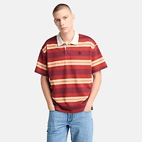 Men's Short-Sleeve Striped Rugby Polo
