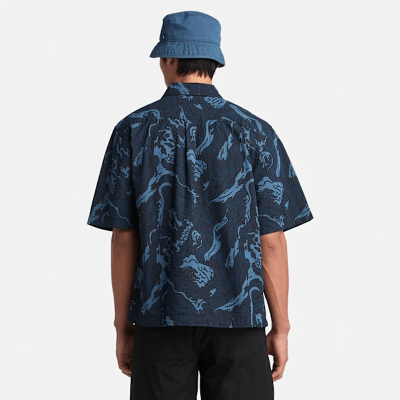 Men's Seersucker Graphic Resort Shirt