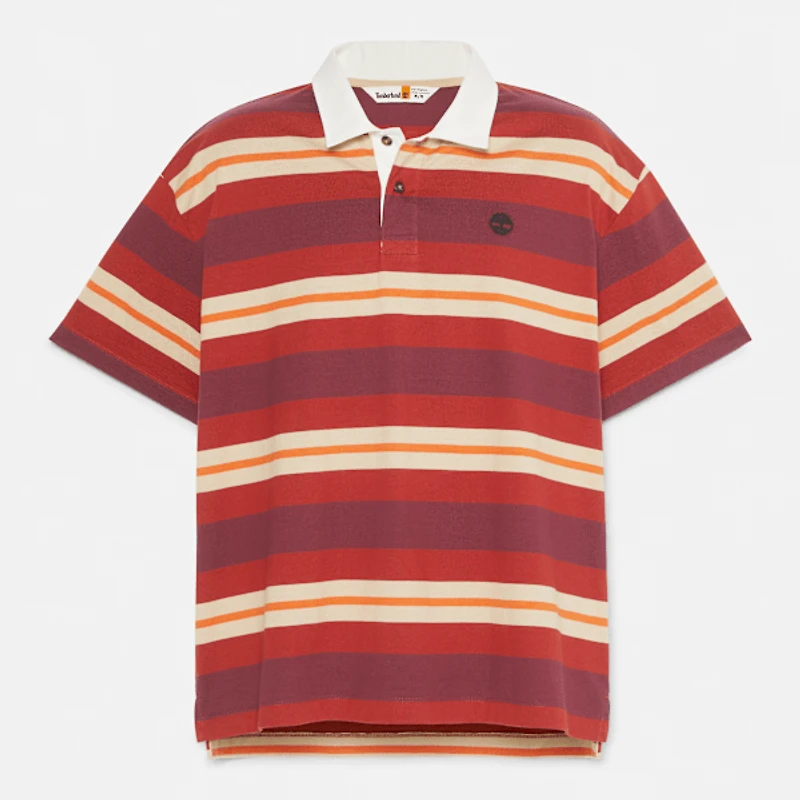 Men's Short-Sleeve Striped Rugby Polo