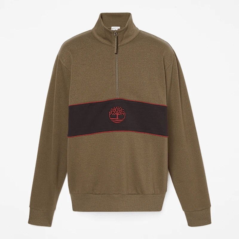 Cut-and-Sew Quarter-Zip Sweatshirt