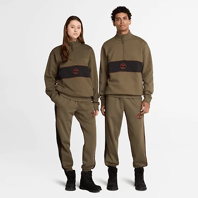 Cut-and-Sew Quarter-Zip Sweatshirt