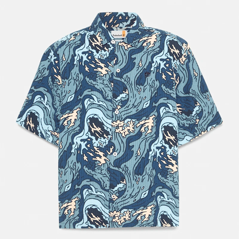 Men's Seersucker Graphic Resort Shirt