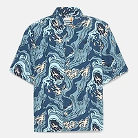 Men's Seersucker Graphic Resort Shirt
