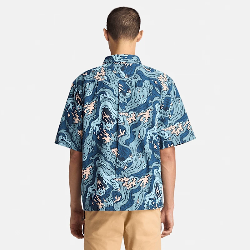 Men's Seersucker Graphic Resort Shirt