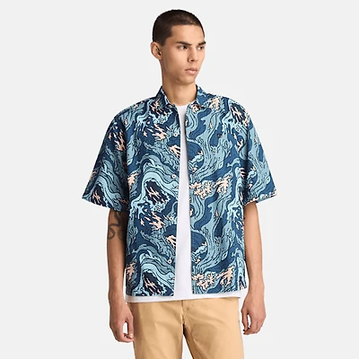 Men's Seersucker Graphic Resort Shirt