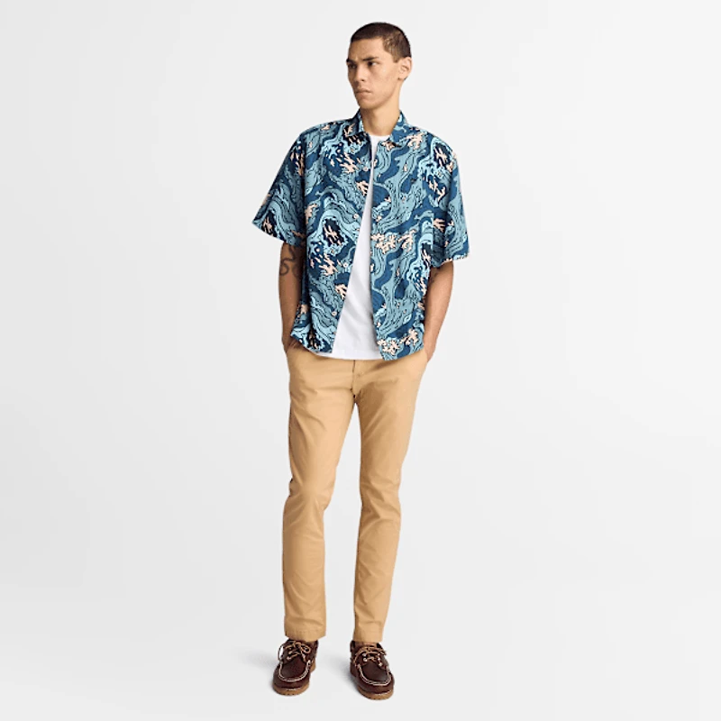 Men's Seersucker Graphic Resort Shirt