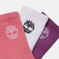Kids' Bowden 3-Pack Tree Logo Full-Cushion Crew Sock