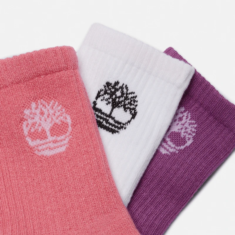 Kids' Bowden 3-Pack Tree Logo Full-Cushion Crew Sock