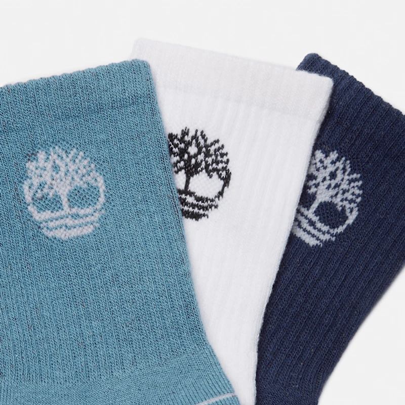 Kids' Bowden 3-Pack Tree Logo Full-Cushion Crew Sock