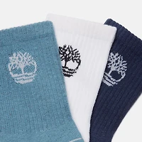 Kids' Bowden 3-Pack Tree Logo Full-Cushion Crew Sock