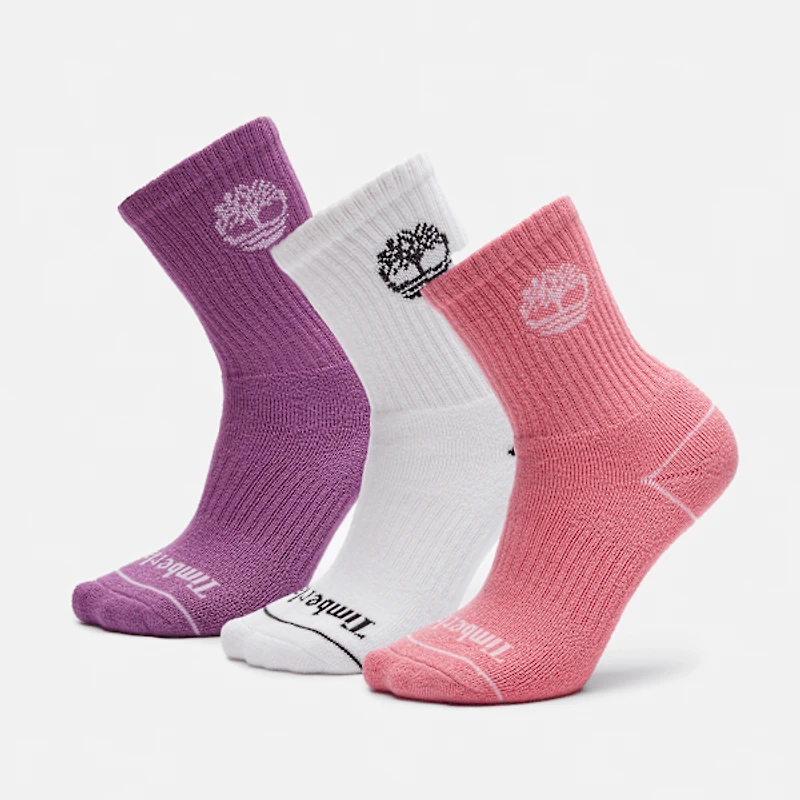 Kids' Bowden 3-Pack Tree Logo Full-Cushion Crew Sock