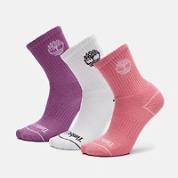 Kids' Bowden 3-Pack Tree Logo Full-Cushion Crew Sock